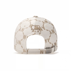 Mũ MLB Diamond Monogram Jacquard Structure Ball Cap New York Yankees Cream - Mũ lưỡi trai, nón kết màu trắng kem