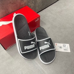 DÉP PUMA SOFTRIDE BLACK SLIDES (viền trắng)