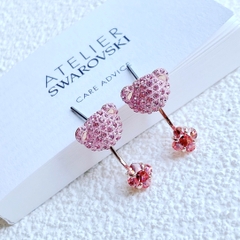 SWAROVSKI Teddy earring jackets (Bear, Pink, Rose gold-tone plated) - Khuyên tai gấu hồng - SWAROVSKI - JEWELRY