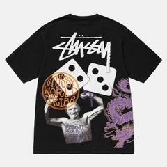 ÁO STUSSY STRIKE PIGMENT DYED BLACK T-SHIRT