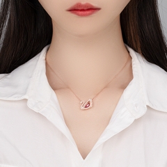 Dây cổ SWAROVSKI Dancing Swan necklace (Swan, RED, Rhodium plated) - Dây chuyền thiên nga đính đá pha lê đỏ - JEWELRY