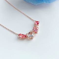 SWAROVSKI Gema 520 pendant (Candy and heart, Pink, Rose gold-tone plated) - Dây chuyền kẹo, tim, LOVE hồng - JEWELRY NECKLACE