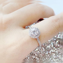 SWAROVSKI Angelic ring (Round cut, White, Rhodium plated) - RINGS - Nhẫn pha lê trắng - JEWELRY