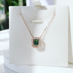 SWAROVSKI Millenia necklace (Octagon cut, Green, Rose gold-tone plated - Dây cổ, dây chuyền đá pha lê xanh chuyển động - SWAROVSKI - JEWELRY NECKLACE