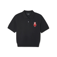 Áo MLB Polo Crop Heart NY Logo Shirt Black