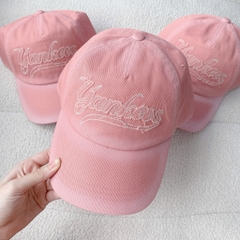 MLB Varsity Cultive Washing Stitch Unstructured Ball Cap NY Yankees Peach Pink - Mũ lưỡi trai, nón kết màu hồng đào