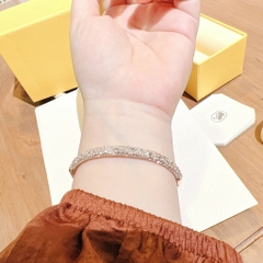 SWAROVSKI Sublima bangle (Snow pavé, White, Rose gold-tone plated) - Vòng, lắc tay màu vàng hồng, pha lê trắng - JEWELRY