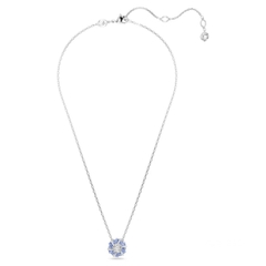SWAROVSKI Idyllia pendant (Flower, Blue, Rhodium plated) - Dây cổ, dây chuyền đá pha lê xanh trắng - SWAROVSKI - JEWELRY NECKLACE