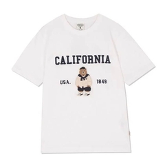 ÁO WHOAU TRẮNG CALIFORNIA BEAR T-SHIRT (mặt sau trơn)
