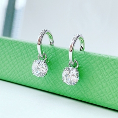 SWAROVSKI Constella drop earrings (Round cut, White, Rhodium plated) - Khuyên tai pha lê trắng - JEWELRY