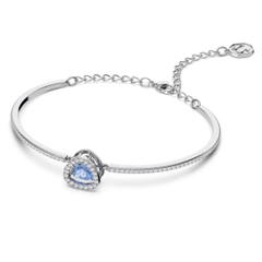 SWAROVSKI Una bangle (Trilliant cut, Blue, Rhodium plated) - Vòng, lắc tay pha lê xanh chuyển động - JEWELRY BRACELET