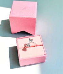 SWAROVSKI Mesmera Attract open ring (Heart cut, Pavé, White, Silver-tone finish) - RINGS - Nhẫn hình trái tim, pha lê trắng - JEWELRY