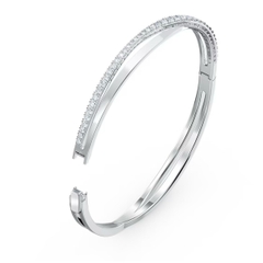 SWAROVSKI Twist bangle (White, Rhodium plated) - Vòng/lắc tay pha lê trắng - JEWELRY BRACELET