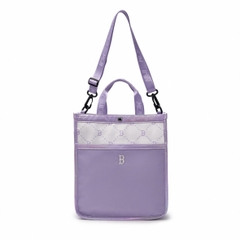 MLB Dia Monogram School Bag Set (backpack + tote crossbody bag) BOSTON RED SOX Lavender - Bộ gồm 2 món (Balo + Túi) màu tím