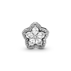 PANDORA Sparkling Snowflake Pavé Charm (Silver Sterling, Zirconia) - Hạt trang trí vòng tay, hình hoa tuyết, đính đá CZ lấp lánh, bạc 925 - JEWELRY