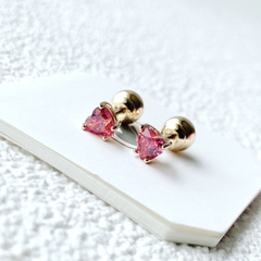 SWAROVSKI Stilla drop earrings (Heart, Red, Gold-tone plated) - Khuyên tai hình tim đỏ hồng - SWAROVSKI - JEWELRY