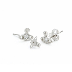 CHÍNH HÃNG - VIVIENNE WESTWOOD Nano Solitaire (Silver-shade) Earrings - Khuyên/hoa tai đá pha lê - JEWELRY
