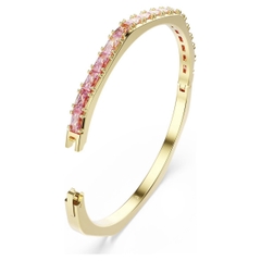 CHÍNH HÃNG - SWAROVSKI Matrix bangle (Baguette cut, Octagon shape, Pink, Gold-tone plated) - Vòng, lắc tay, pha lê hồng - JEWELRY BRACELET