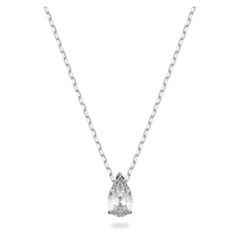 SWAROVSKI Stilla Attract set (Pear cut, White, Rhodium plated) - EARRINGS & NECKLACE - Khuyên tai + dây cổ, pha lê trắng - JEWELRY