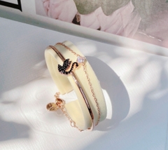 SWAROVSKI Swarovski Swan bangle (Swan, Black, Rose gold-tone plated) - Vòng/lắc tay thiên nga đen - SWAROVSKI - JEWELRY