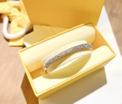 SWAROVSKI Sublima bangle (Snow pavé, White, Rose gold-tone plated) - Vòng, lắc tay màu vàng hồng, pha lê trắng - JEWELRY