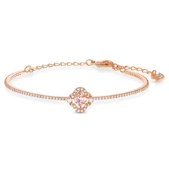 SWAROVSKI Una bangle (Clover, Pink, Rose gold-tone plated) - Vòng/lắc tay pha lê hồng - JEWELRY BRACELET