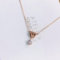 SWAROVSKI Lifelong Heart pendant (White, Rose gold-tone plated) - Dây cổ, dây chuyền HÌNH TIM PHỐI ĐÁ - SWAROVSKI - JEWELRY NECKLACE