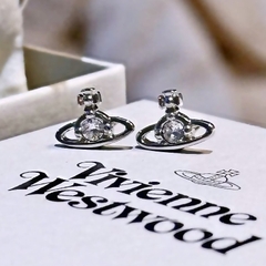 CHÍNH HÃNG - VIVIENNE WESTWOOD Nano Solitaire (Silver-shade) Earrings - Khuyên/hoa tai đá pha lê - JEWELRY