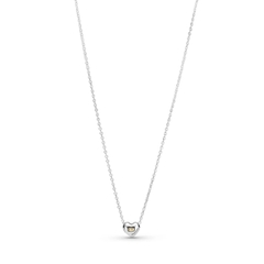 PANDORA Domed Golden Heart Collier Necklace (Sterling Silver, 14k Gold plated) - Dây chuyền/ cổ bạc 925, trái tim mạ vàng 14k - JEWELRY