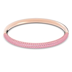 SWAROVSKI Stone bangle (Pink, Rose gold-tone finish) - Size S Oval 5.4x4.8cm - Vòng/lắc tay đá pha lê hồng - SWAROVSKI - JEWELRY