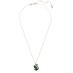 SWAROVSKI Swan pendant (Medium, Green, Rose gold-tone) - Dây cổ, dây chuyền thiên nga, pha lê xanh - JEWELRY NECKLACE