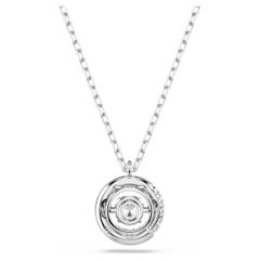 CHÍNH HÃNG - SWAROVSKI Dextera pendant (Round cut, White, Rhodium plated) - Dây cổ, chuyền, pha lê trắng - JEWELRY NECKLACE