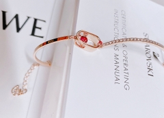 SWAROVSKI Sparkling Dance bracelet (Round cut, Oval shape, Red, Rose gold-tone plated) - Vòng/lắc tay pha lê đỏ chuyển động - JEWELRY