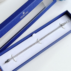 SWAROVSKI Matrix Tennis bracelet (Round cut, White, Rhodium plated) - Vòng/lắc tay pha lê trắng - JEWELRY
