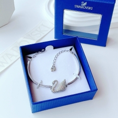 SWAROVSKI Iconic Swan bangle (Swan, White, Rhodium plated) - Vòng/lắc tay thiên nga trắng - BRACELET - JEWELRY