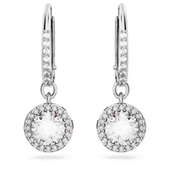 SWAROVSKI Angelic drop earrings (Round cut,, White, Rhodium plated) - Khuyên tai pha lê trắng - JEWELRY