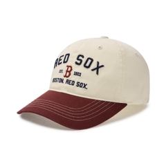 CHÍNH HÃNG - MLB Boston Red Sox Varsity Lettering Colorblock Unstructured Ball Cap - Mũ lưỡi trai nón kết tone đỏ