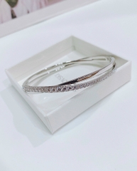 SWAROVSKI Twist bangle (White, Rhodium plated) - Vòng/lắc tay pha lê trắng - JEWELRY BRACELET