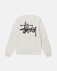 ÁO STUSSY BASIC CREW SWEATSHIRT GREY