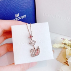 SWAROVSKI Dazzling Swan Y necklace (Swan, Pink, Rose gold-tone plated) - Dây cổ, dây chuyền SWAROVSKI - JEWELRY NECKLACE