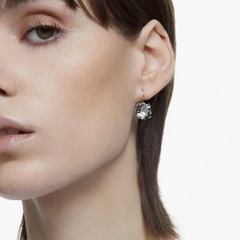 SWAROVSKI Millenia drop earrings (Round cut, Black, Rhodium plated) - Khuyên tai pha lê đen, cắt tròn - JEWELRY