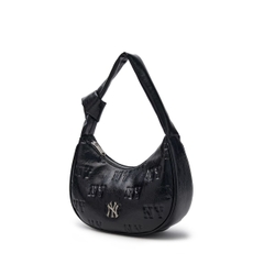 MLB Classic Monogram Crack Embo Hobo Bag Newyork NY BLACK - Túi xách, đeo vai màu đen