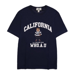 ÁO WHOAU NAVY CALIFORNIA BEAR T-SHIRT (mặt sau trơn)