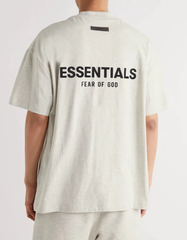 Áo Fear of God FOG Essentials T-shirt (SS22) Grey Light Oatmeal - Áo thun cổ tròn tay lỡ màu xám sáng
