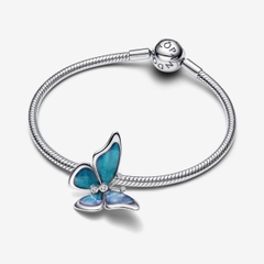 PANDORA Oversized Butterfly Charm  (Silver Sterling, Zircona) - Hạt treo trang trí vòng tay / mặt dây chuyền, hình bướm xanh, size to, bạc 925 - JEWELRY