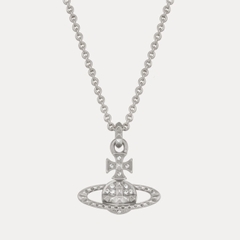 VIVIENNE WESTWOOD Mayfair Bas Relief Pendant Necklace - Dây cổ/chuyền hình quả cầu hai chiều, phối đá CZ trắng - JEWELRY NECKLACE