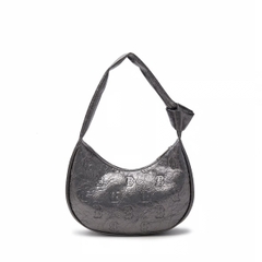 MLB Classic Monogram Crack Embo Hobo Bag Boston Red Sox GREY - Túi xách, đeo vai màu xám