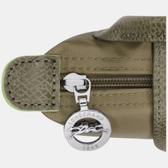MINI SIZE - TÚI LONGCHAMP LE PLIAGE GREEN POUCH WITH HANDLE - ARTICHOKE - Túi xách màu xanh xám