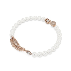 SWAROVSKI Nice bracelet (Feather, White, Rose gold-tone plated) - Vòng/lắc tay ngọc trai pha lê, lông vũ - SWAROVSKI - JEWELRY