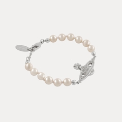VIVIENNE WESTWOOD Mini Bas Relief Pearl Bracelet - Vòng/lắc tay hình quả cầu, phối đá pha lê trắng, pha lê ngọc trai - JEWELRY BRACELETS
